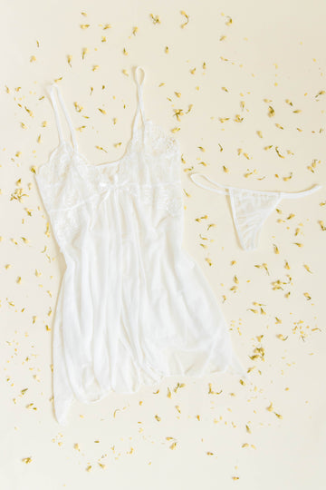 White Sheer Babydoll Dress - NerissaNefeteri